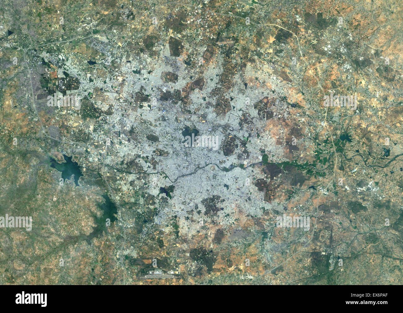 Satellite View Of Hyderabad Colour Satellite Image Of Hyderabad, India. Image Taken On May 18, 2014  With Landsat 8 Data Stock Photo - Alamy