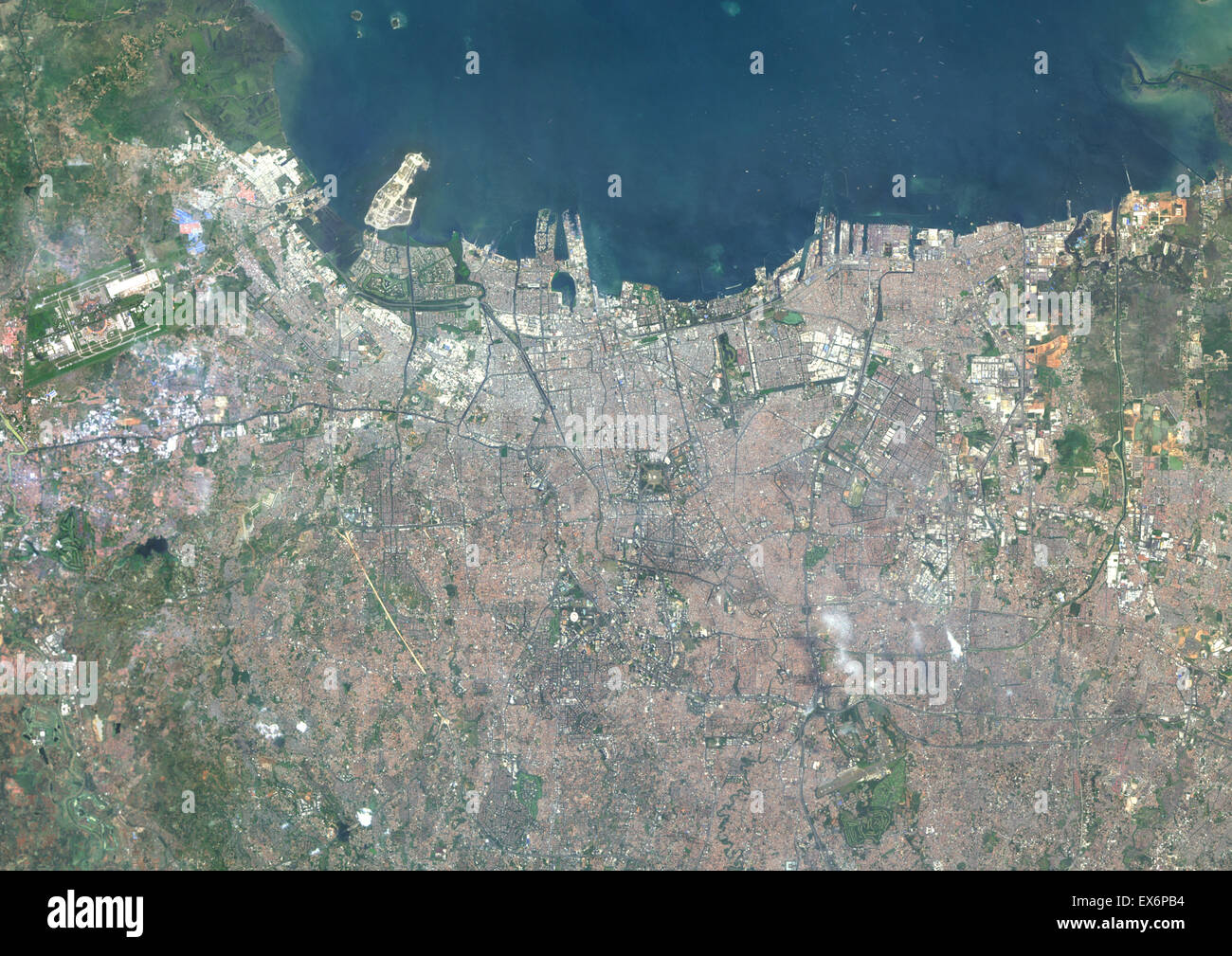Colour satellite  image  of Jakarta  Indonesia Image  taken 