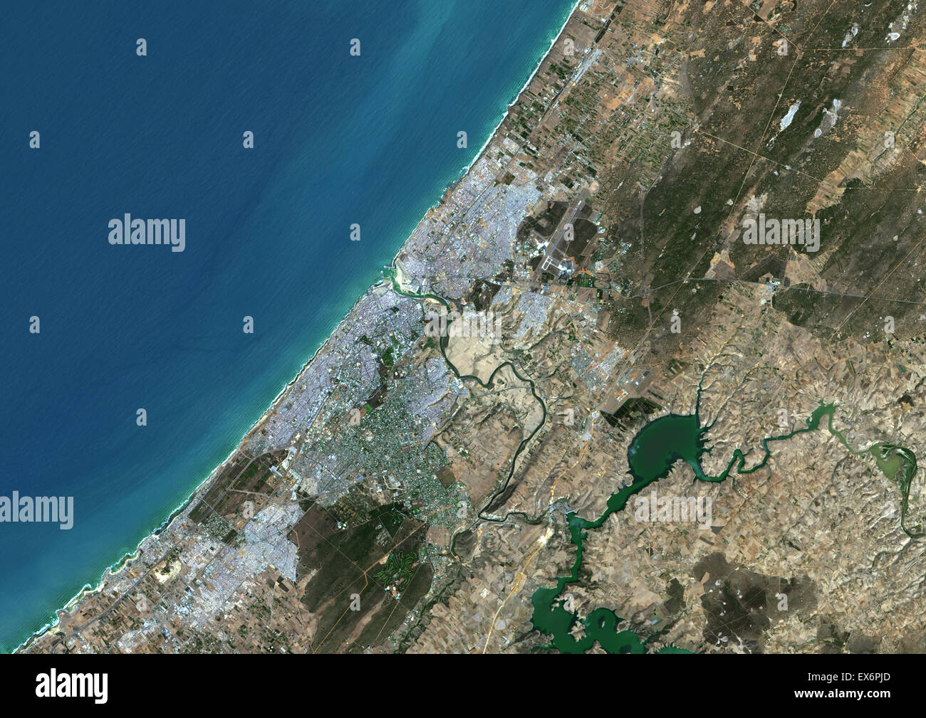 Colour satellite image rabat morocco image taken hi-res stock ...