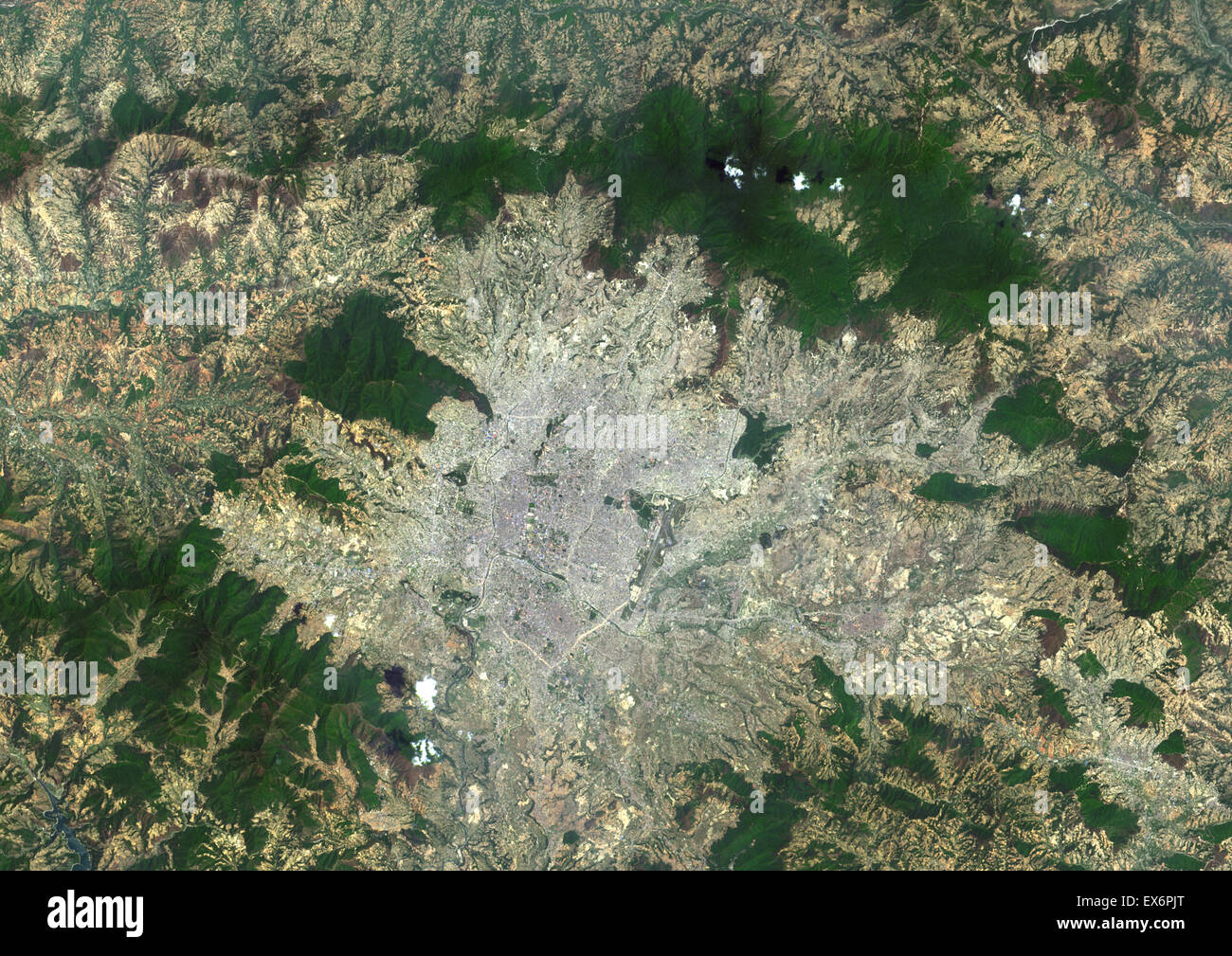 Satellite Map Of Kathmandu Colour Satellite Image Of Kathmandu, Nepal. Image Taken On May 13, 2014  With Landsat 8 Data Stock Photo - Alamy