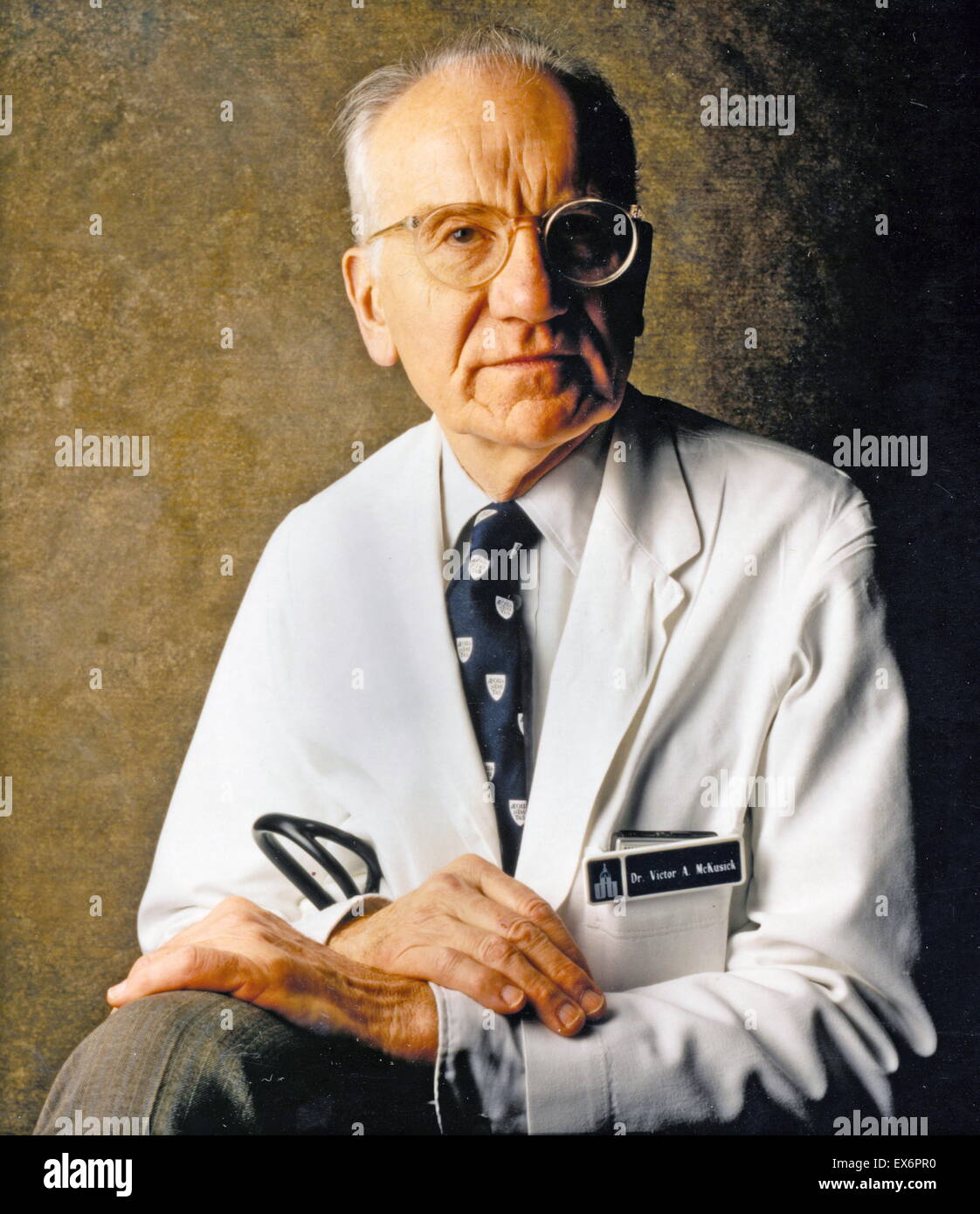 Victor Almon McKusick (1921 – 2008), widely regarded as the father of clinical medical genetics. Stock Photo