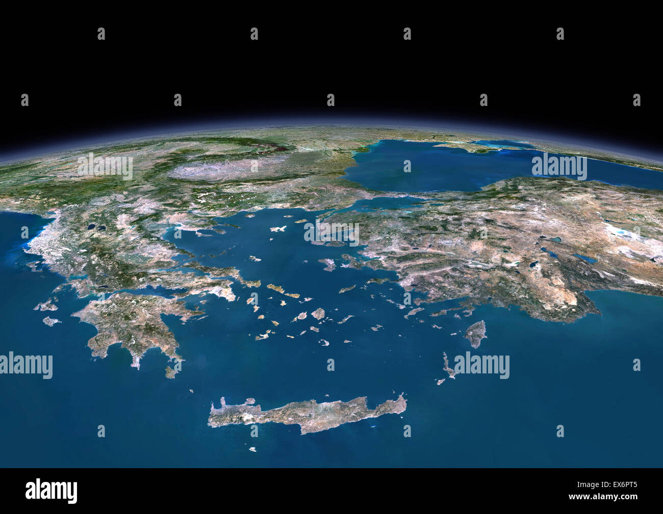 3D satellite image of Greece Stock Photo Alamy