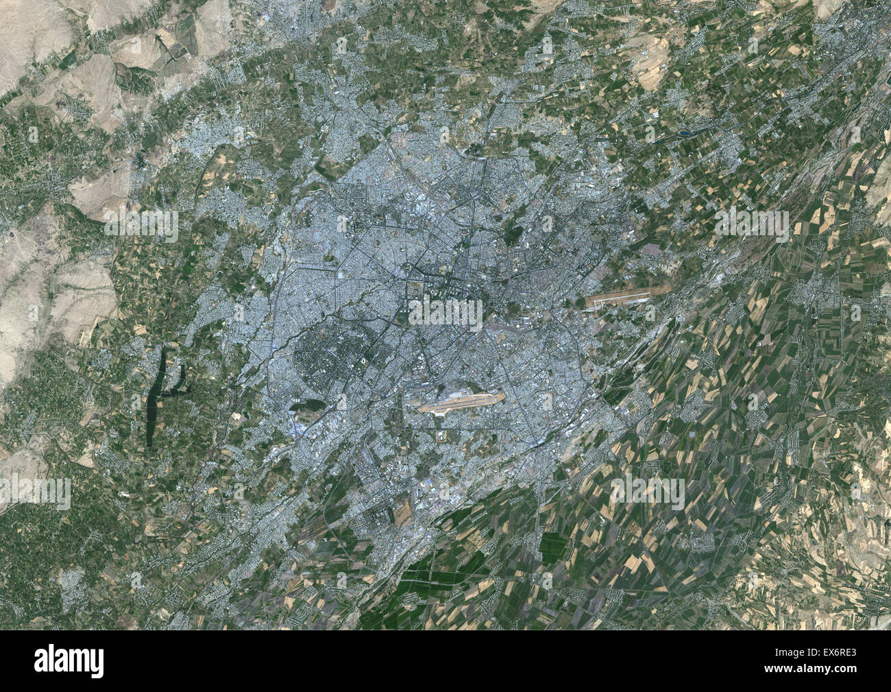 Colour satellite image of Tashkent, Uzbekistan. Image taken on August ...