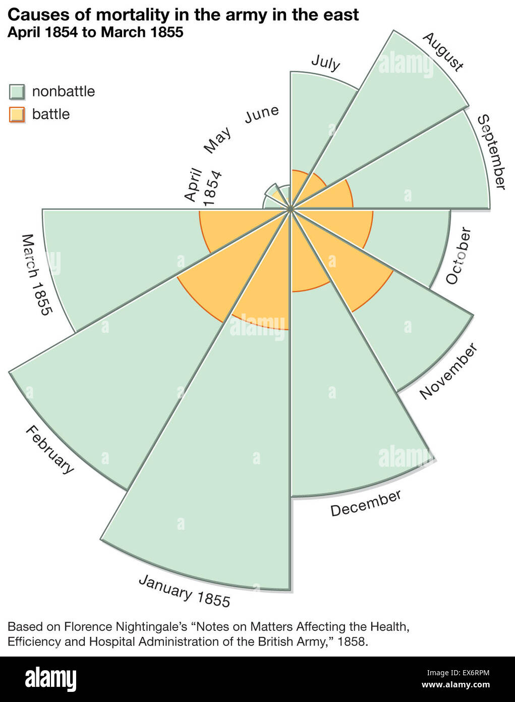 Diagram of the causes of mortality in the army in the east