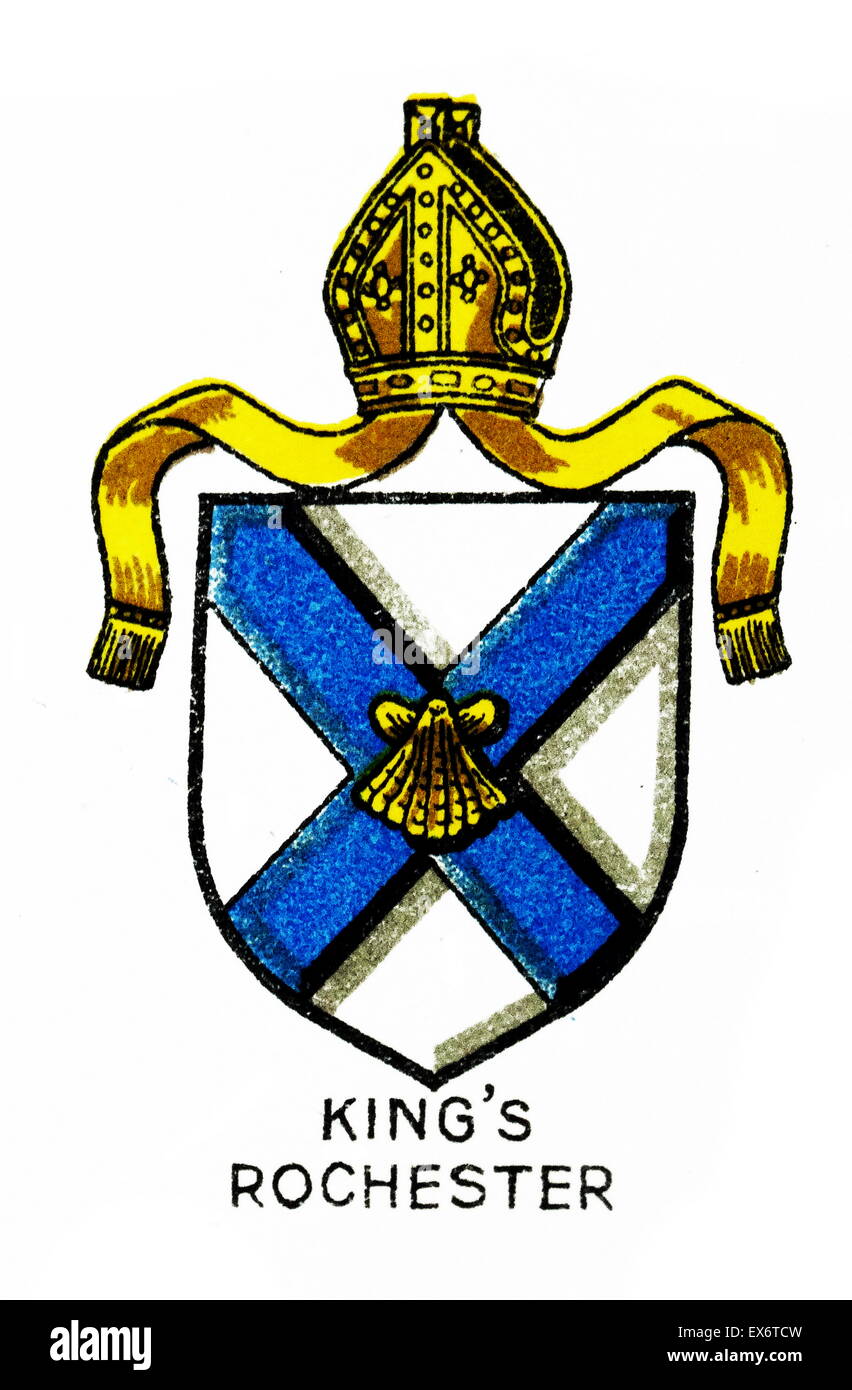 Emblem for King's Rochester School, Rochester, Kent, an independent school. It is a cathedral school and being part of the foundation of Rochester Cathedral. The Dean of Rochester Cathedral serves as the chair of the school's governing body. It was founde Stock Photo