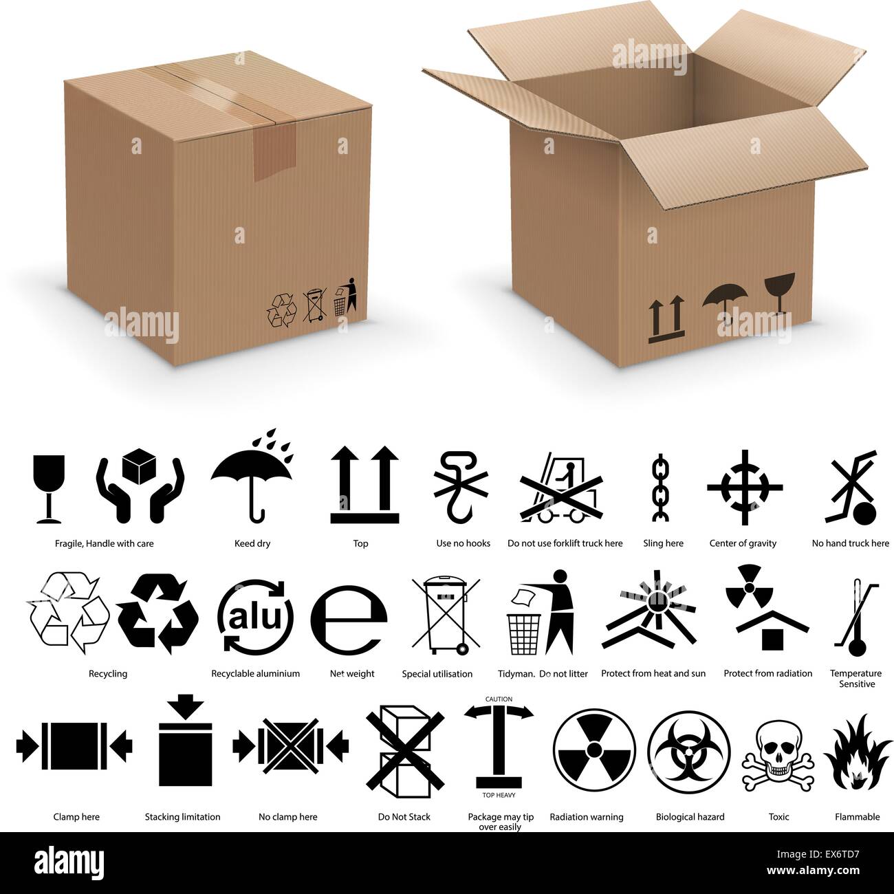 packing symbols Stock Vector