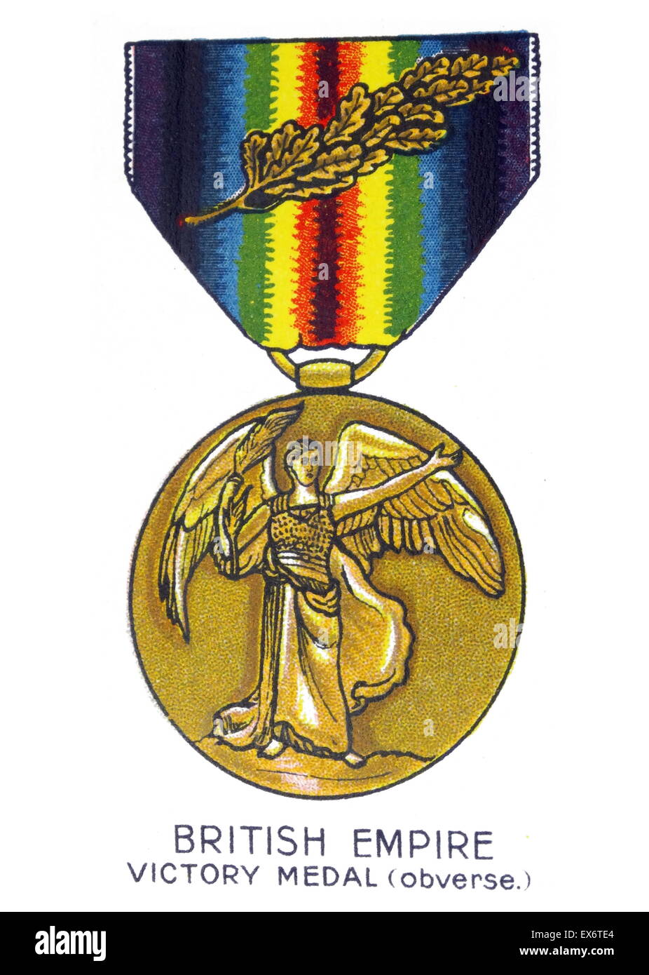 British Empire Victory Medal (obverse) World War 1. Stock Photo