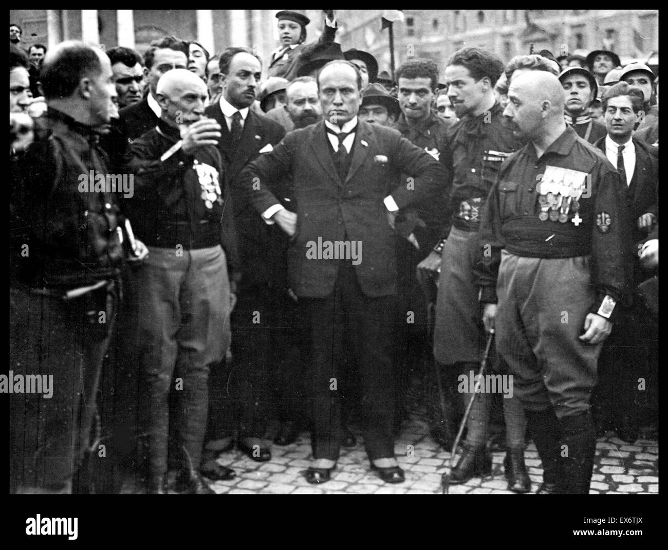 Benito Mussolini (1883 – 28 April 1945) Italian politician, journalist, and leader of the National Fascist Party during the march on Rome 1922 Stock Photo
