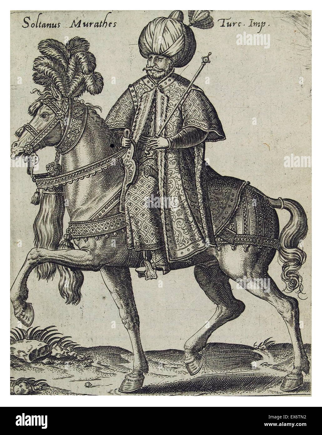 ottoman janissary 17th century. The Janissaries were Ottoman Turkish elite infantry units that formed the Ottoman Sultan's household troops and bodyguards. Stock Photo