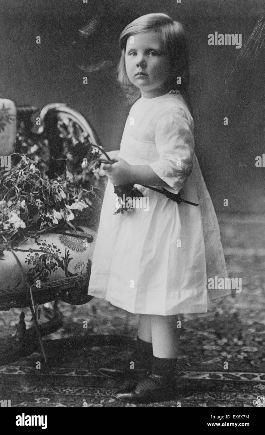 Princess Juliana of Holland, 1914. Stock Photo