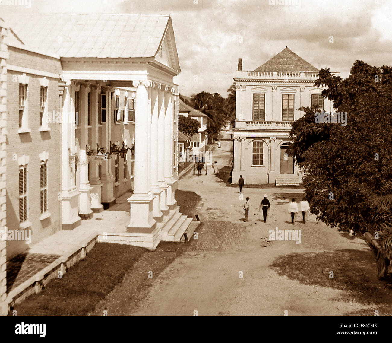 The King's House, Spanish Town, Jamaica - Victorian period Stock Photo