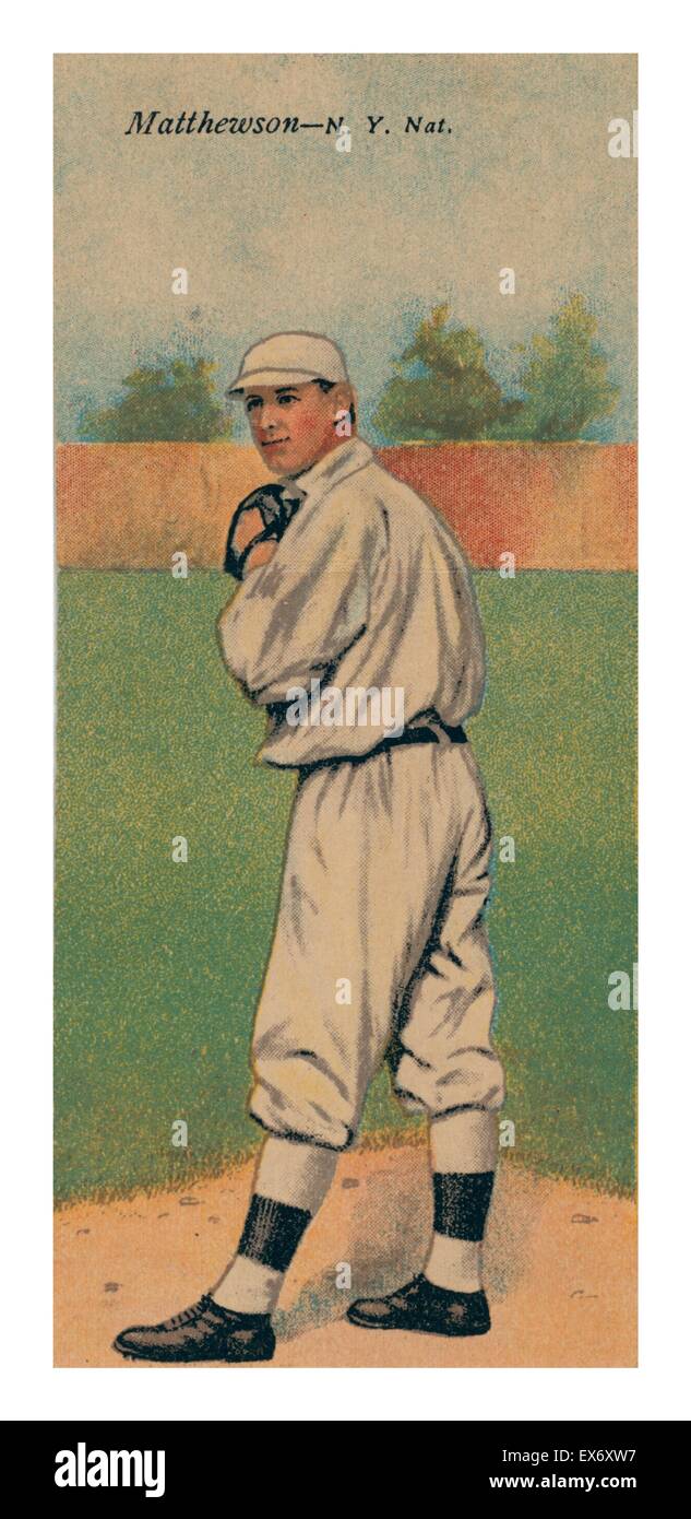 Christy Mathewson/Albert Bridwell, New York Giants, baseball card portrait. Stock Photo