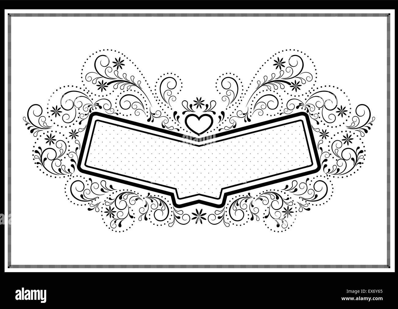 Black frame with pattern in openwork calligraphic framed Stock Vector ...