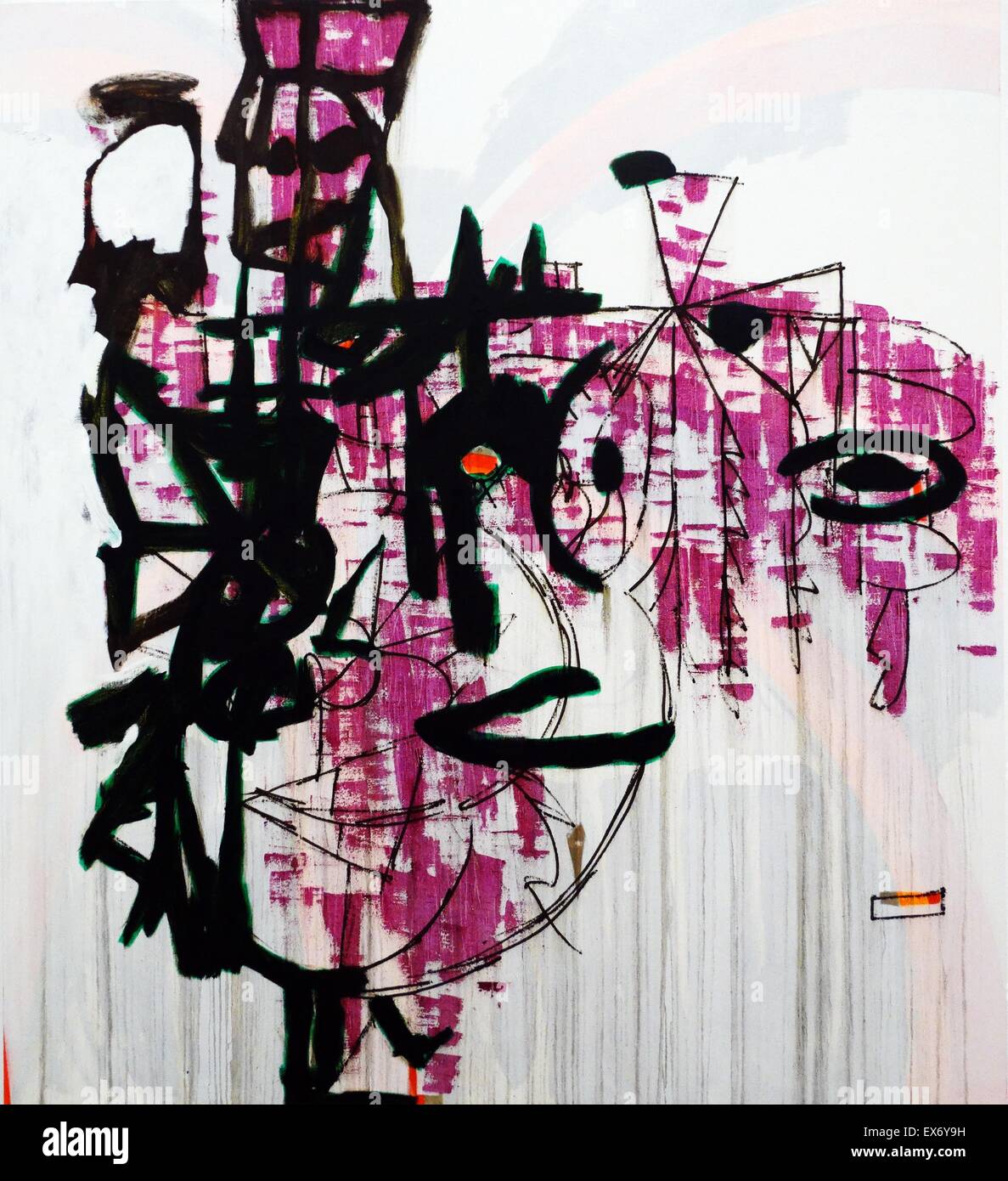 Jakealoo 2012 by Charline von Heyl 1960- (Born Germany, works in the USA). Oil paint and acrylic paint on canvas Stock Photo