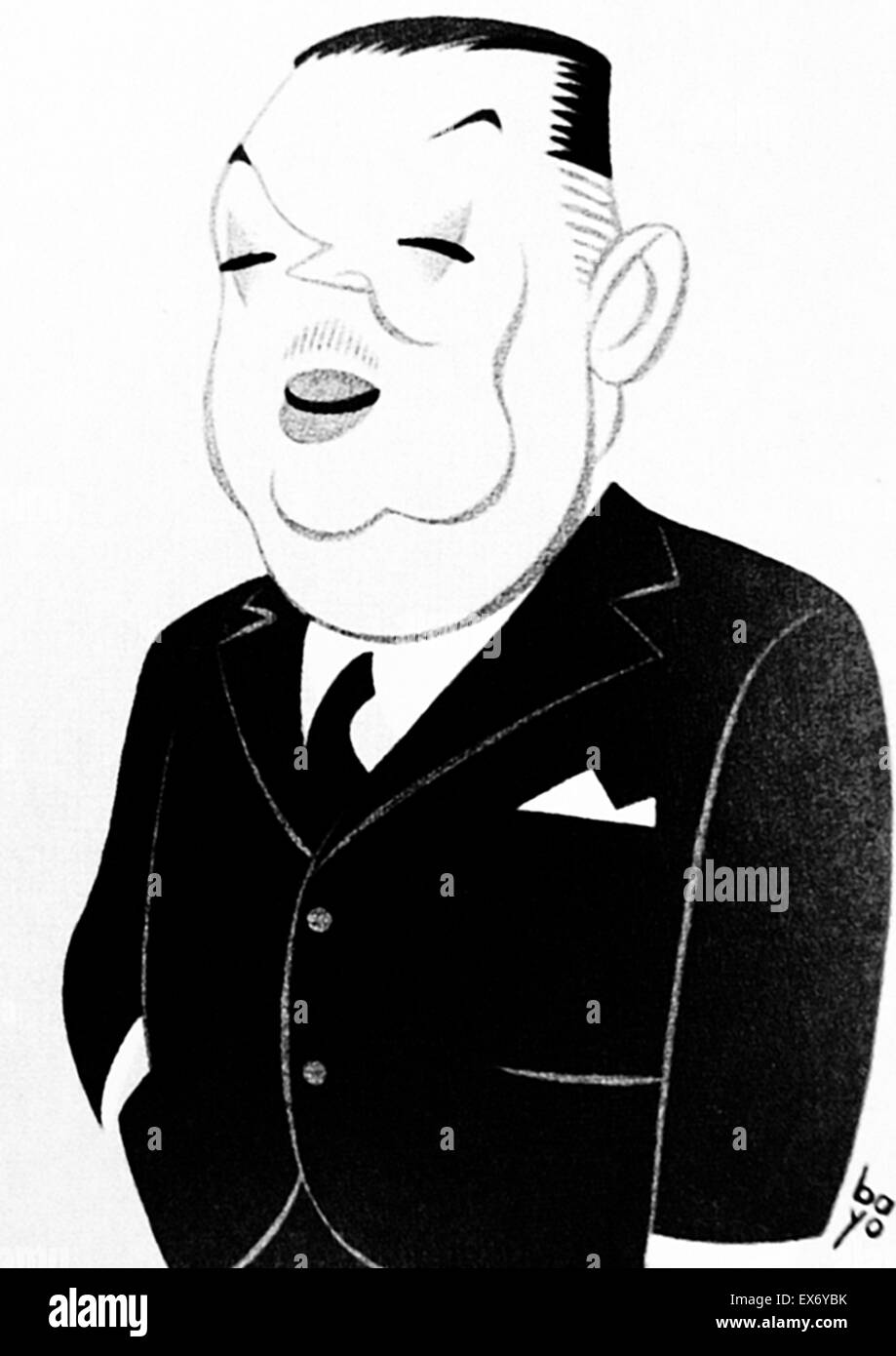 Cartoon depicting Diego Martínez Barrio (1883, Seville – 1962) Spanish politician during the Second Spanish Republic, Prime Minister of Spain between 9 October 1933 and 26 December 1933. From March 16, 1936 to March 30, 1939 Martínez was President of the Stock Photo