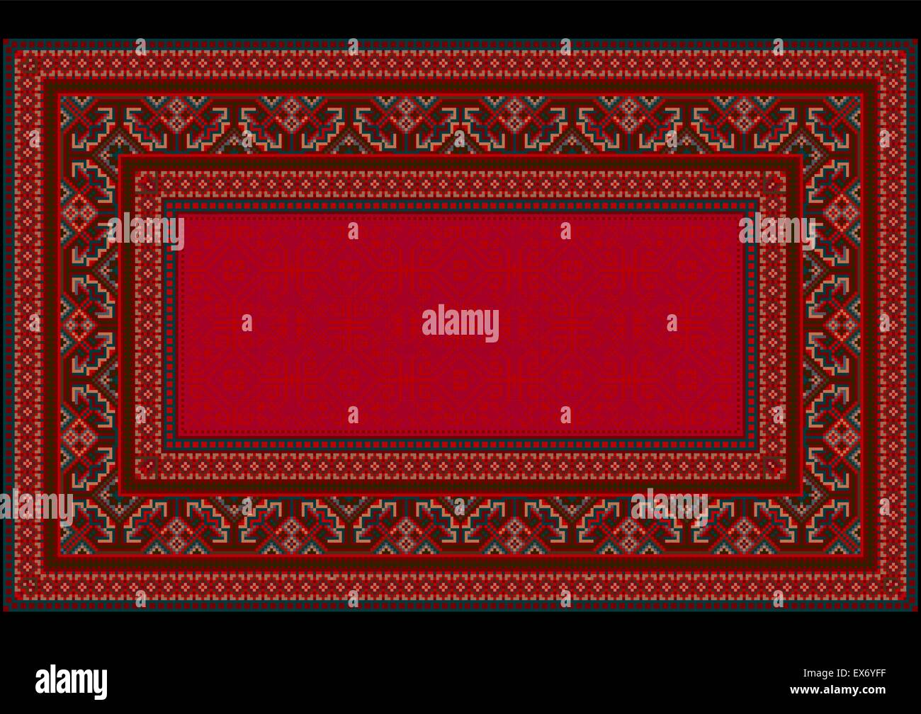 Bright pattern in red shades to carpet in ancient style with motley ...