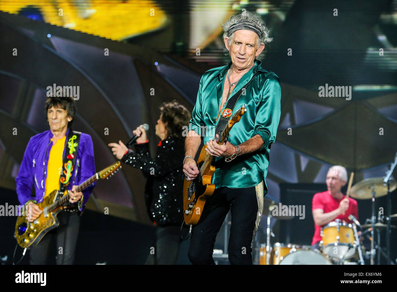 Keith Richards of the Rolling Stones performs on the band's 2015 Zip Code Tour Stock Photo