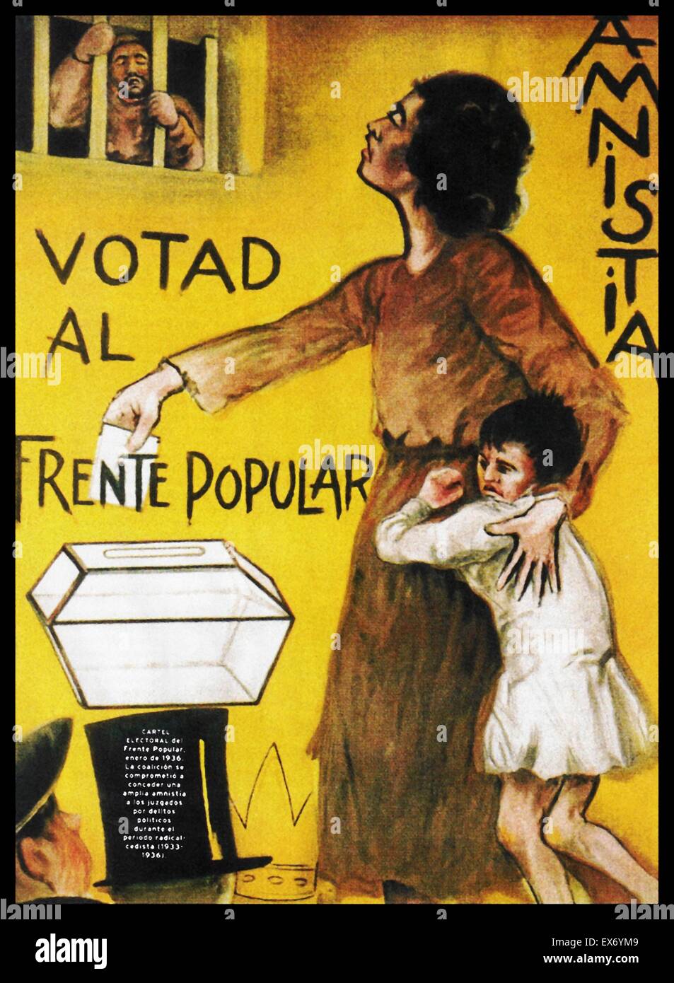 Spanish elections 1936: Popular Front propaganda poster Stock Photo - Alamy