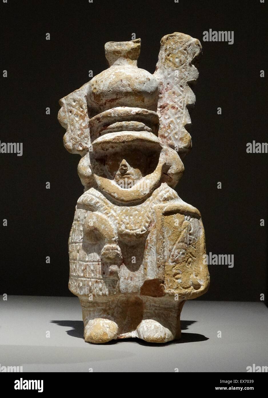 Mayan ceramic figurine of a Lord, 600-900 AD Mexican Stock Photo