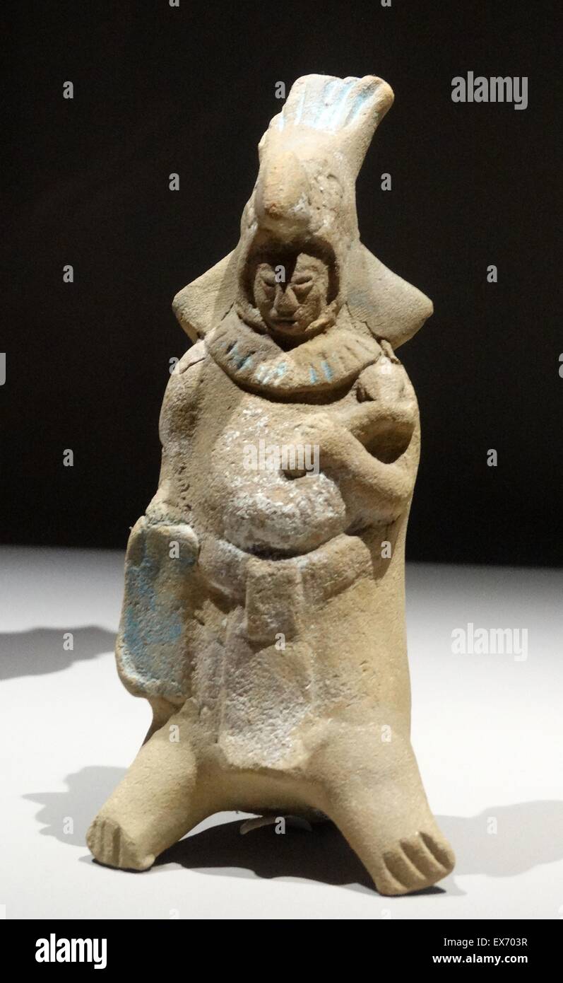 Mayan ceramic figurine of a Warrior, from Jaina, Campeche, Mexico. 600