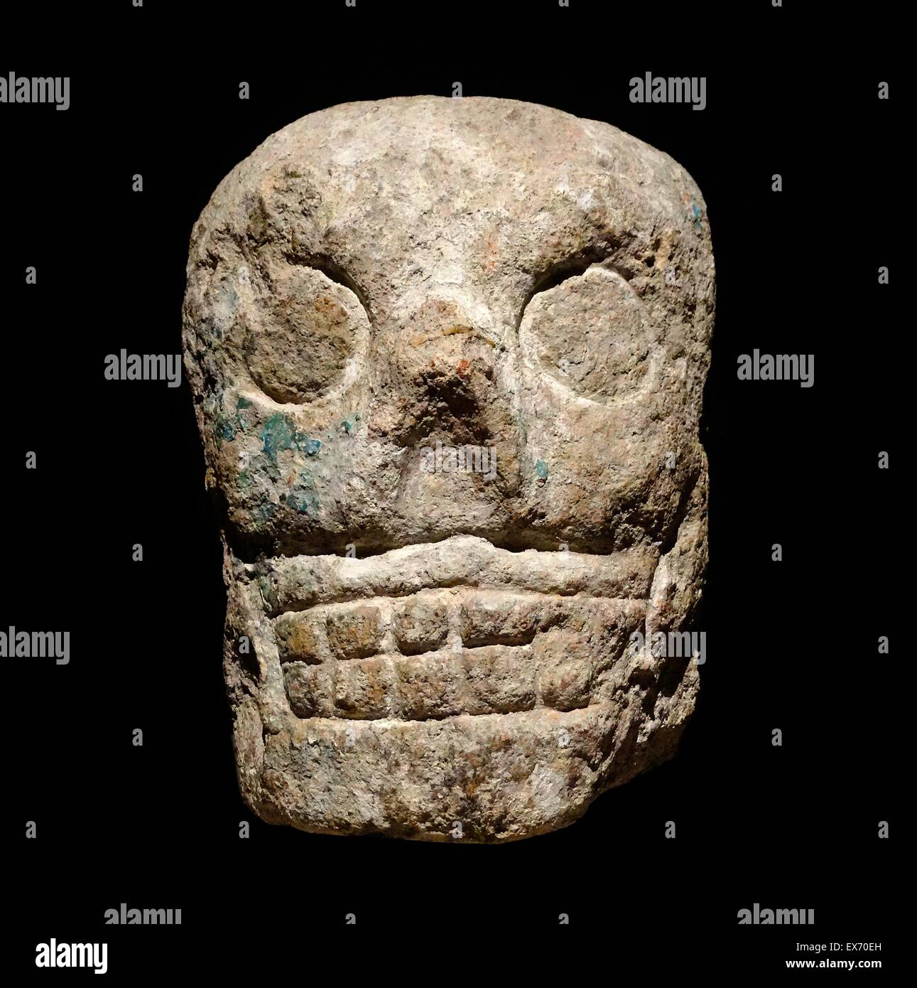 Decorative Mayan stone skull. Mexican, 9001250 AD Stock Photo Alamy