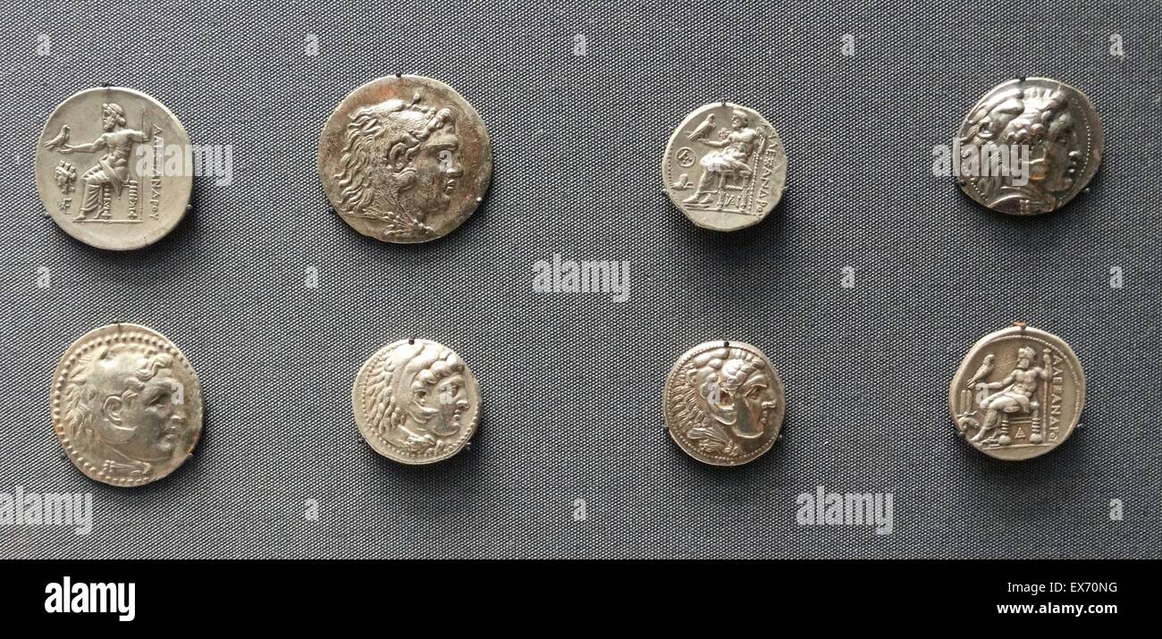 Coins of the reign of Alexander the Great 356-323 BC Stock Photo