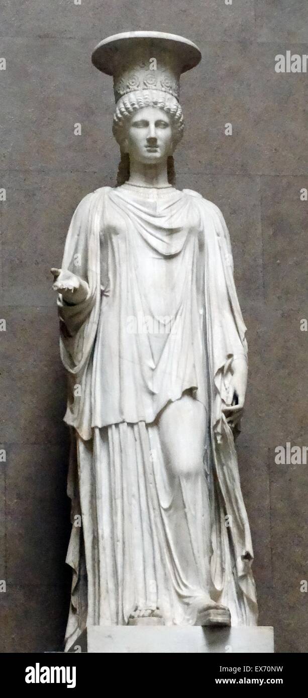 The Townley Caryatid. Caryatids were female figures that stood in place of columns. This example was found around 1585-90 near the Via Appia outside Rome Stock Photo