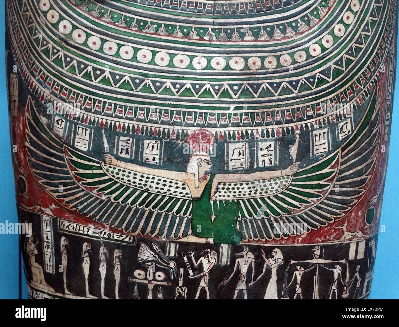 Painted wooden coffin of Itineb, 26th Dynasty or later, after 664 BC From Saqqara, Egypt Stock Photo