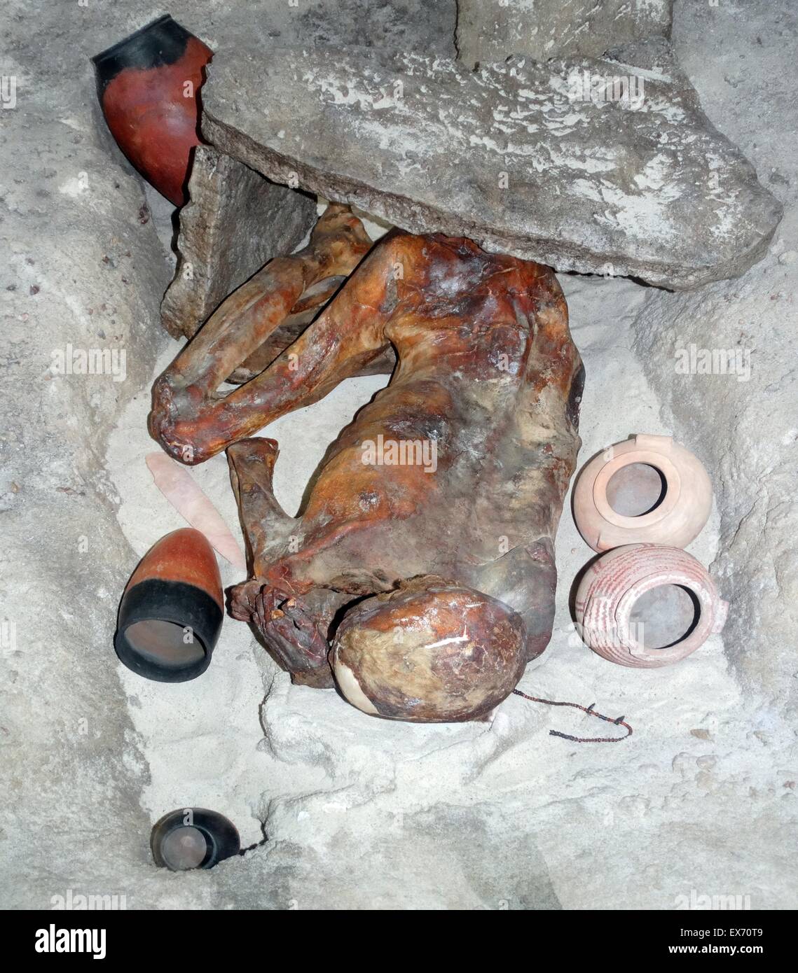 Gebelein Man; human mummy. Naqada II, Late Predynastic Egyptian. 3400BC Stock Photo