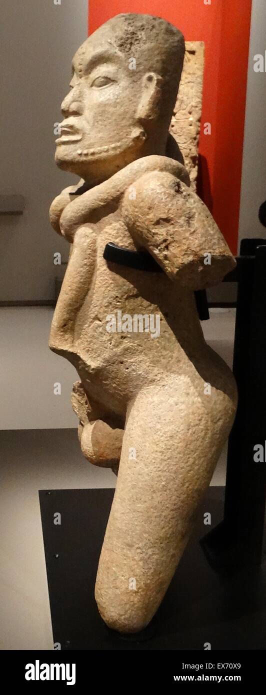 The youth from Cumpich. Mayan stone sculpture from Mexico. 600900 AD