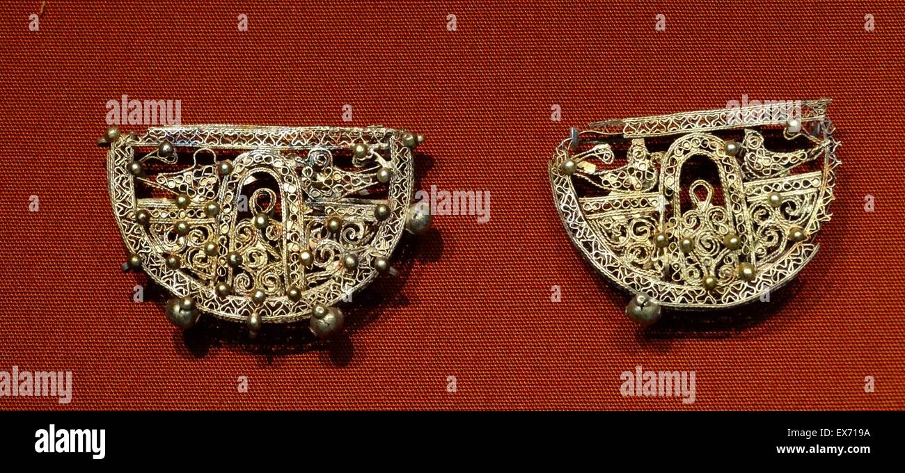 Gold open-work jewellery Late Roman to Early Byzantine 4th Century AD, Turkish provinces of Roman Empire Stock Photo