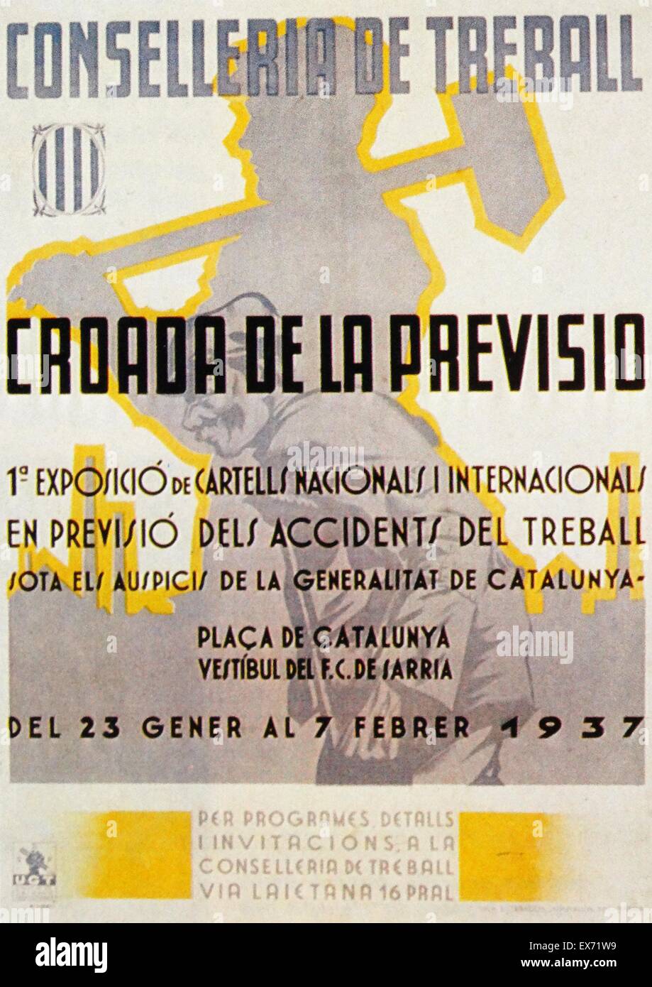 Propaganda poster by the Labour Council, Spain, during the Spanish Civil War Stock Photo