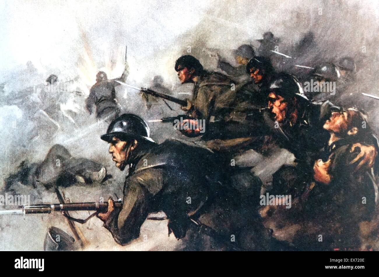 Italian soldiers fighting for the nationalists in Spain, during the Spanish Civil War Stock Photo