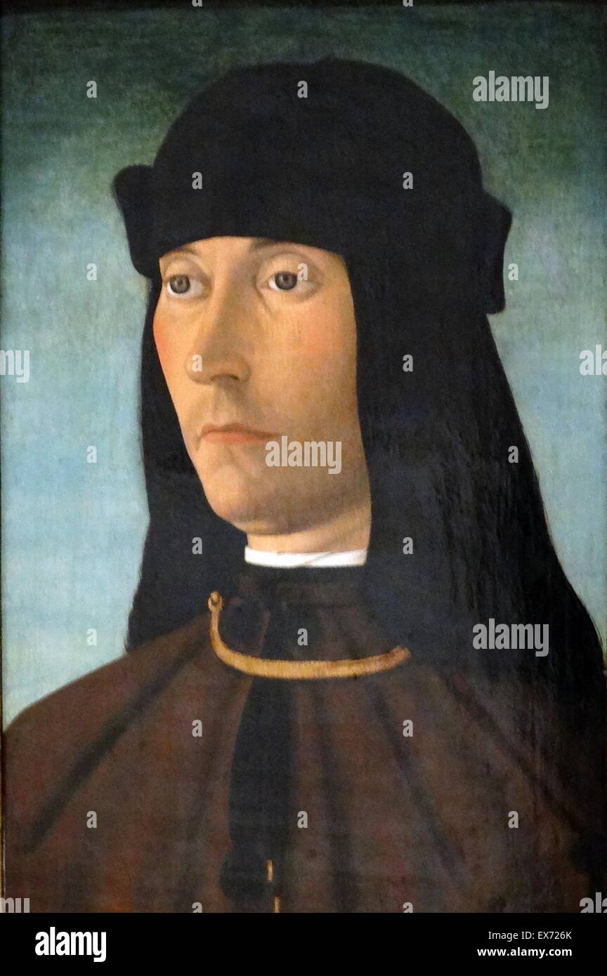 Portrait of Alessandro de Richao (after 1491), by Filippo Mazzola (1460-1505). oil on panel Stock Photo