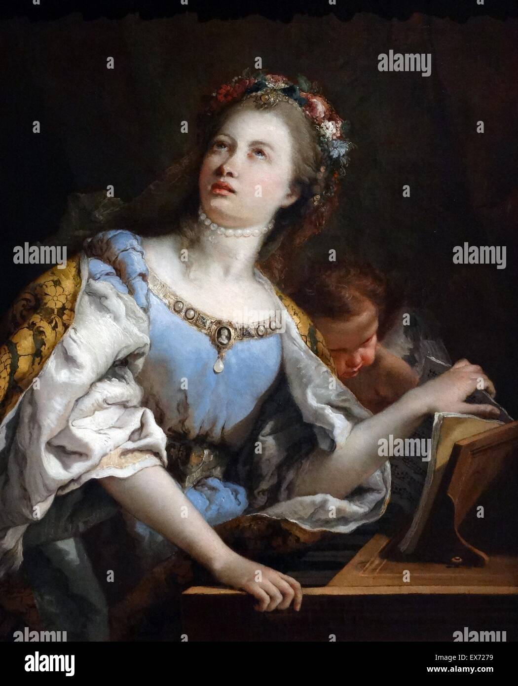 Saint Cecilia 1750-1760, oil on canvas, by Giambattista Tiepolo (1696 — 1770) and Giandomenico Tiepolo (1727-1804). Stock Photo