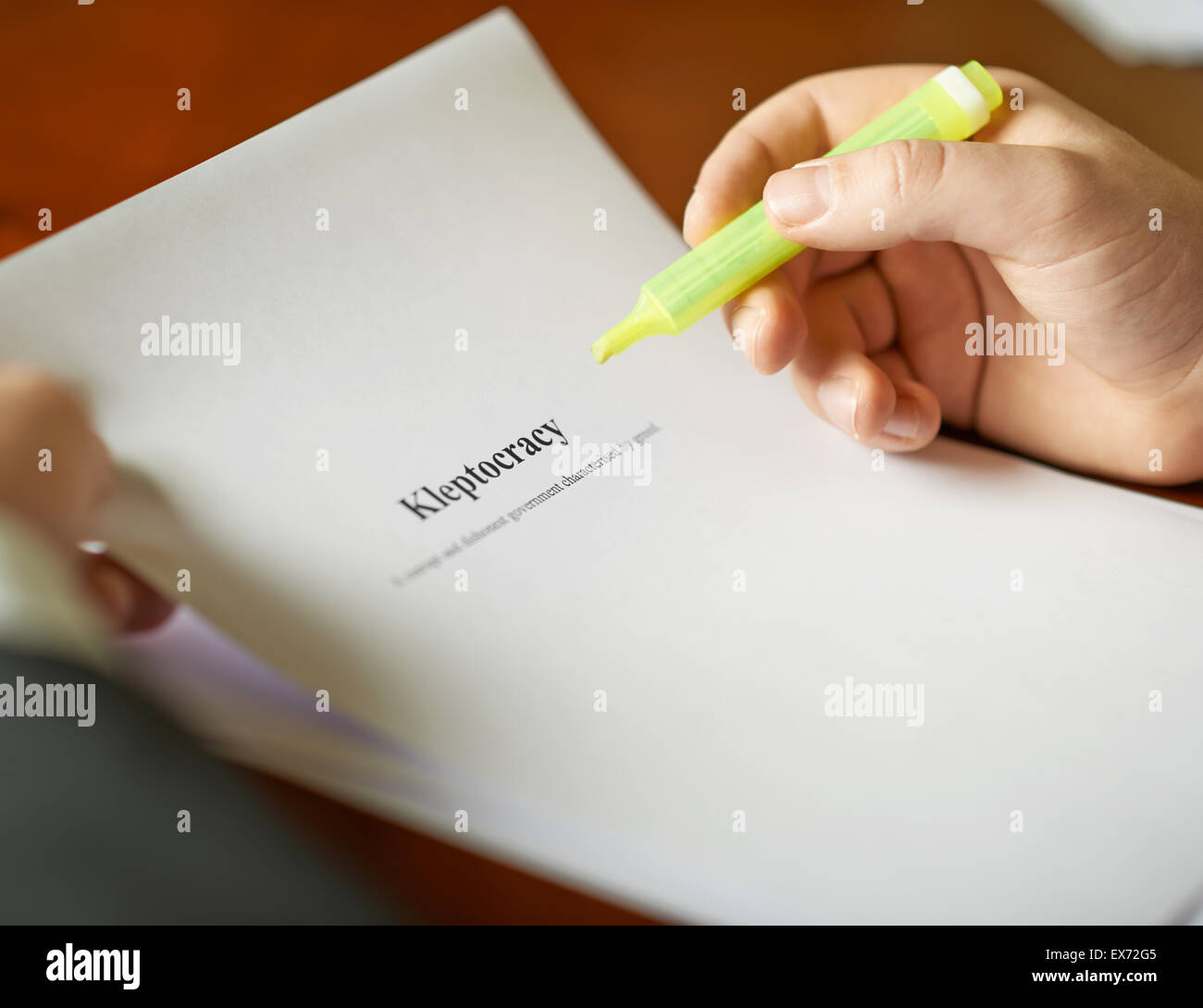 Kleptocracy definition composition Stock Photo Alamy