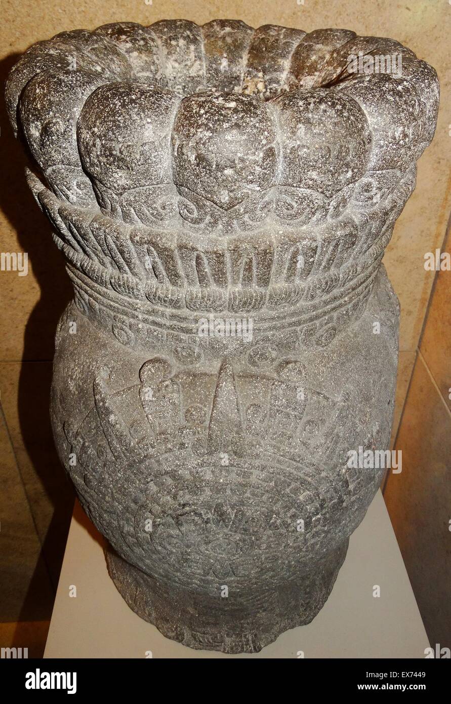 Stone offering vessel, Aztec, AD 1300-1521 Stock Photo