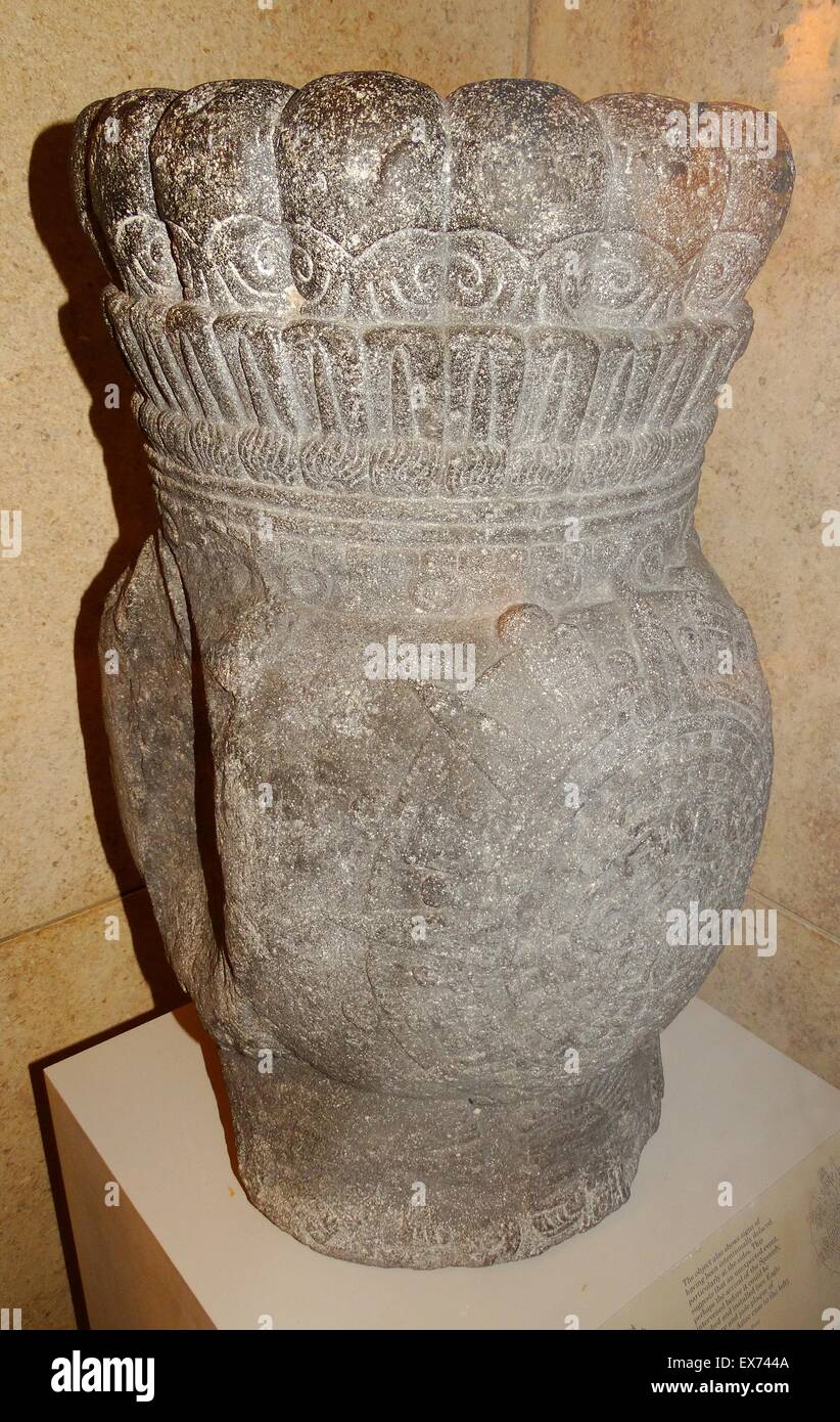 Stone offering vessel, Aztec, AD 1300-1521 Stock Photo