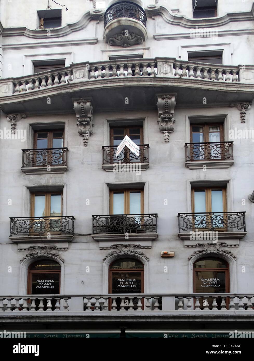 Façade of apartments dating to the early twentieth century, Barcelona, Spain Stock Photo