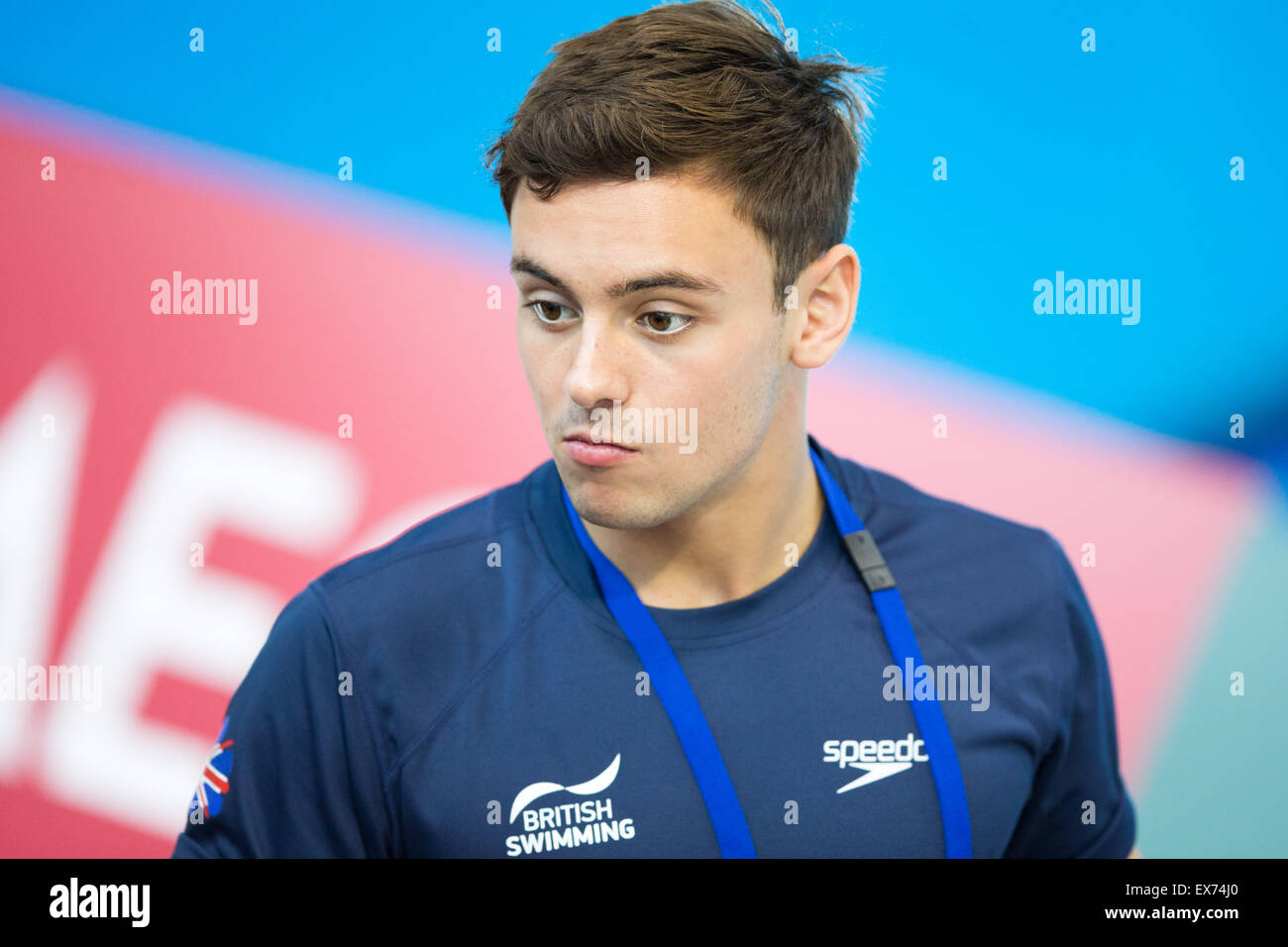 Tom Daley of Great Britain during day one of the FINA/NVC Diving World Series in London on May 01, 2015. Stock Photo