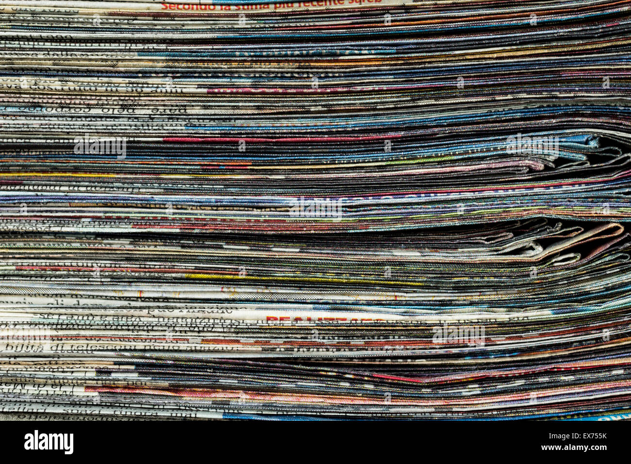 A pile of newspapers Stock Photo