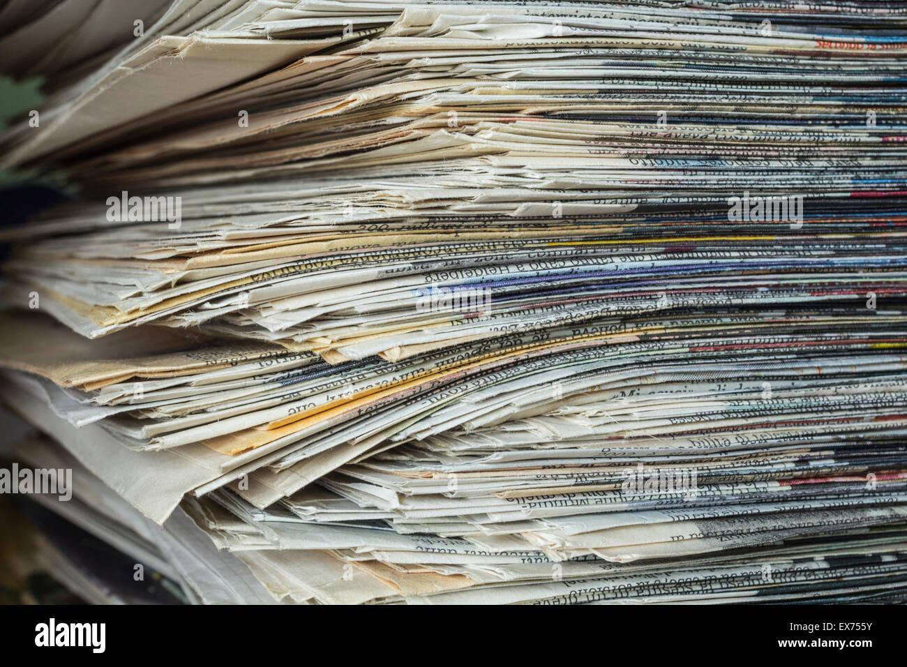 A pile of newspapers Stock Photo