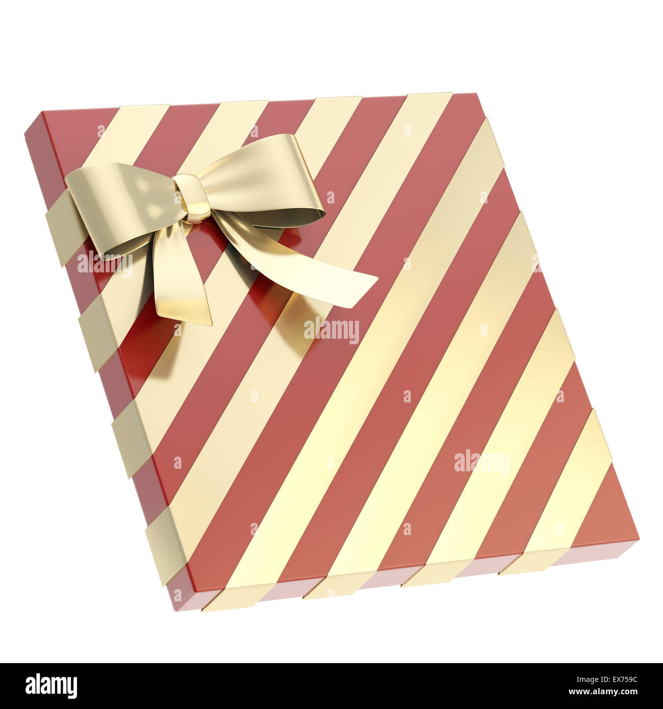 Wrapped gift box with a bow and ribbon Stock Photo - Alamy