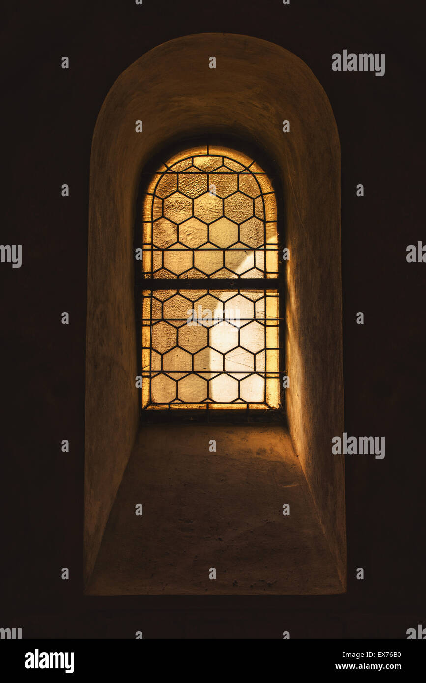 Old Window and Light Passing Through Glass, Vintage Retro Tone Effect Stock Photo