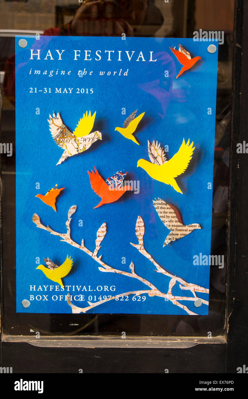 A sign for the Hay Festival in Hay on Wye, Powys, Wales. Stock Photo