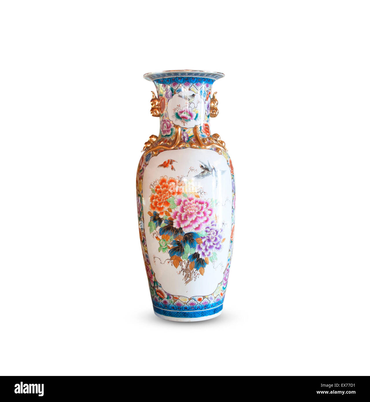 Ceramic Vase with flowers isolated on white background Stock Photo Alamy