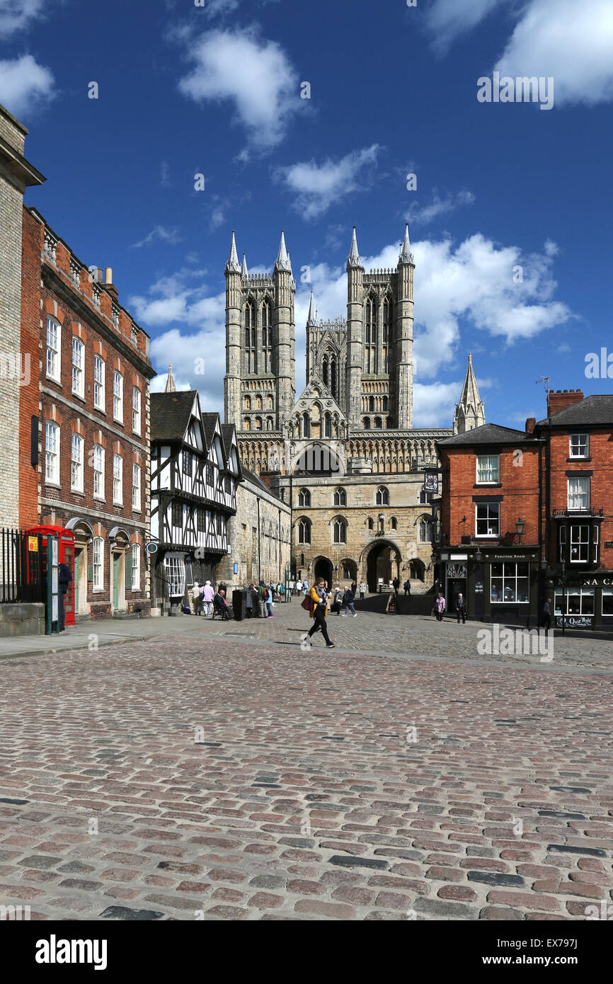 Lincoln Cathedral and Castle Square, Lincolnshire, England, UK Stock Photo