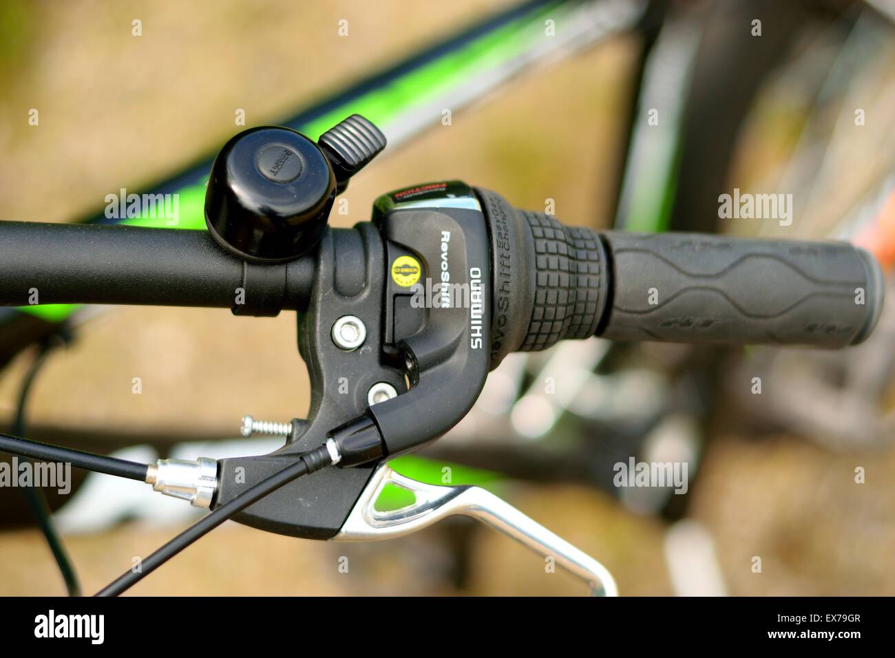 Shimano bicycle gears handelbar Stock Photo