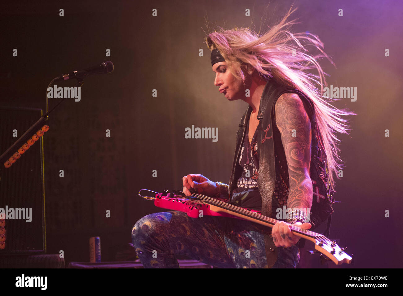 Calgary, Canada. 8th July, 2015. Bassist of Steel Panther, LEXXI FOX