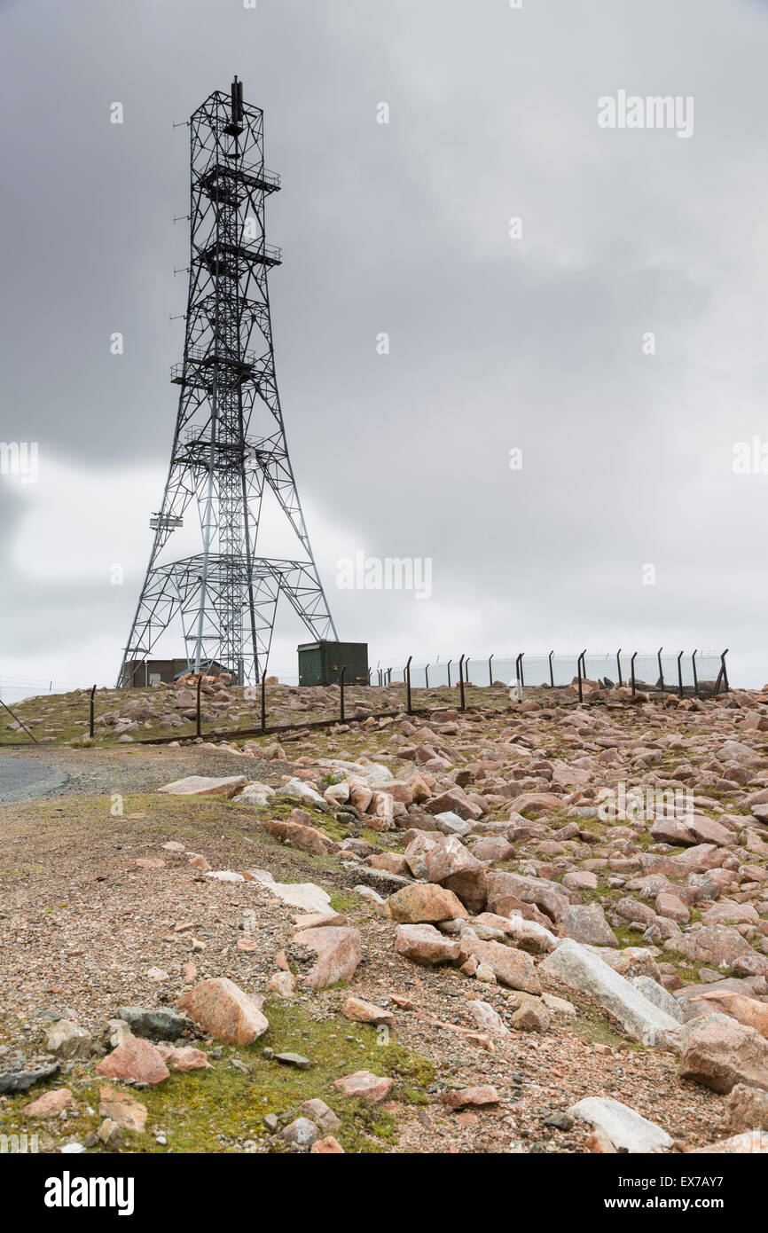 Transmitter at the summit of Collafirth Hill, Shetland, Stock Photo